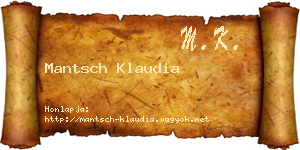 Mantsch Klaudia névjegykártya
